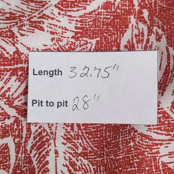 St. John's Bay White and Red Hawaiian Shirt Size XXL Tropical Print Cotton Shirt - Picture 7 of 7